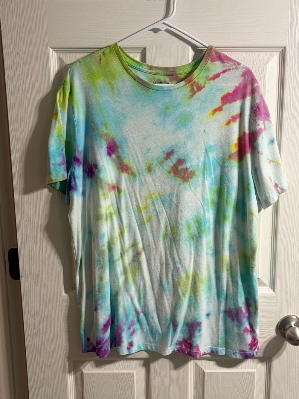 Goodfellow & Co Tie-Dye Tee in Aqua, Lime, Pink